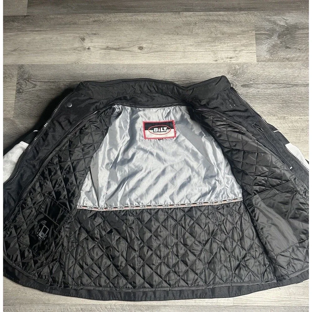 BILT Techno Mesh Women's Motorcycle Jacket White/Black WLG Large W/ Armor